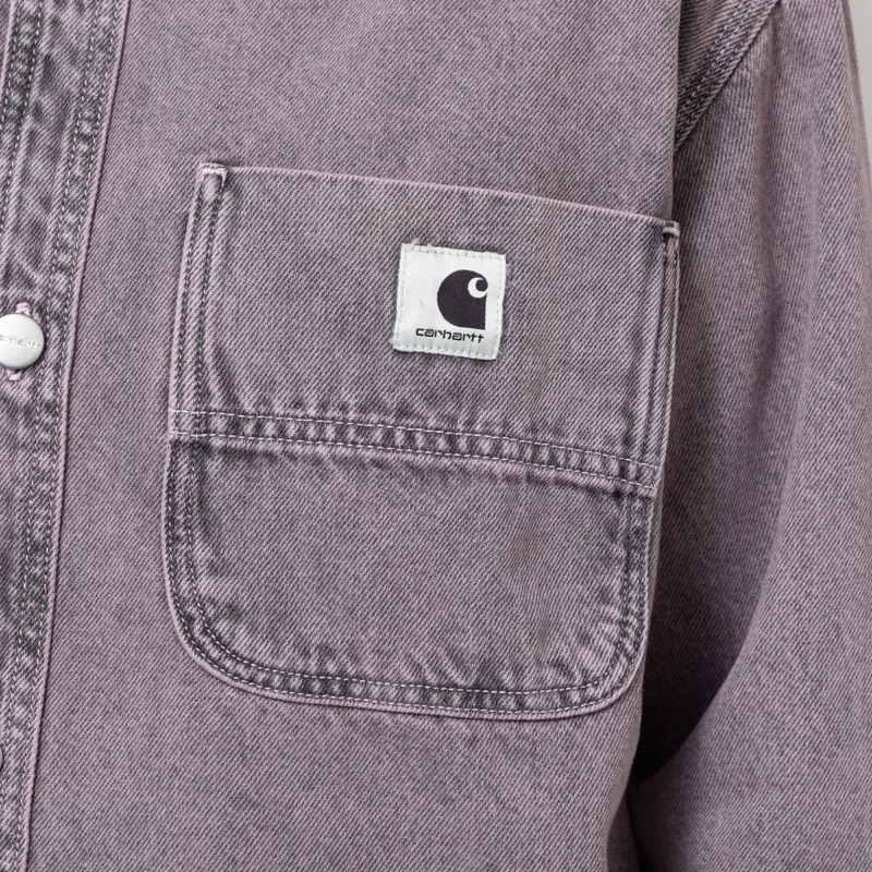 Carhartt WIP Womens Georgia Shirt Jac Black Hortensia-7