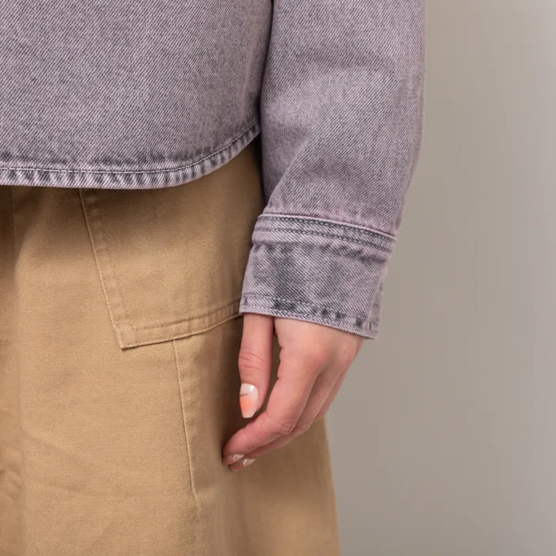 Carhartt WIP Womens Georgia Shirt Jac Black Hortensia-9