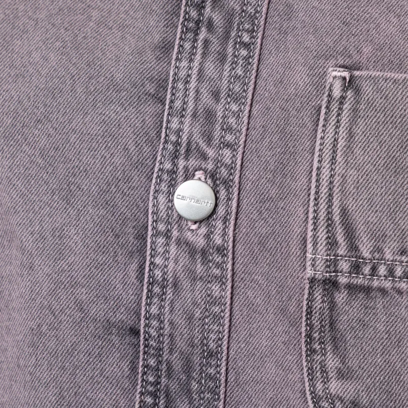 Carhartt WIP Womens Georgia Shirt Jac Black Hortensia-8