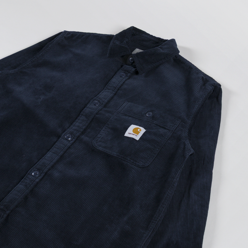 Carhartt WIP Long Sleeve Flint Shirt Deep Night-2