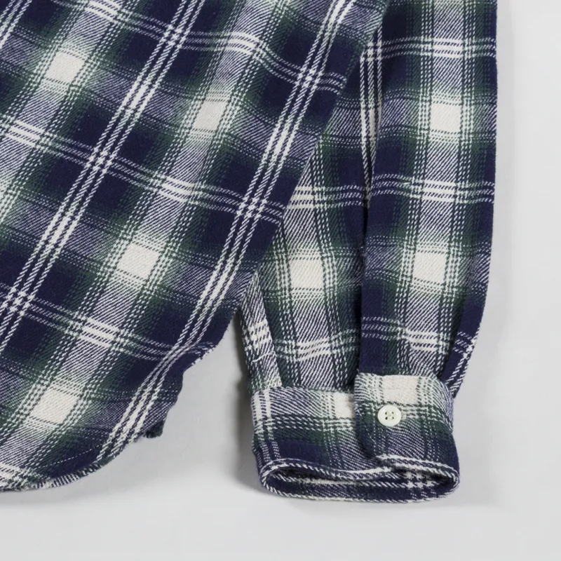 Edwin Long Sleeve Work Shirt Navy Green-9