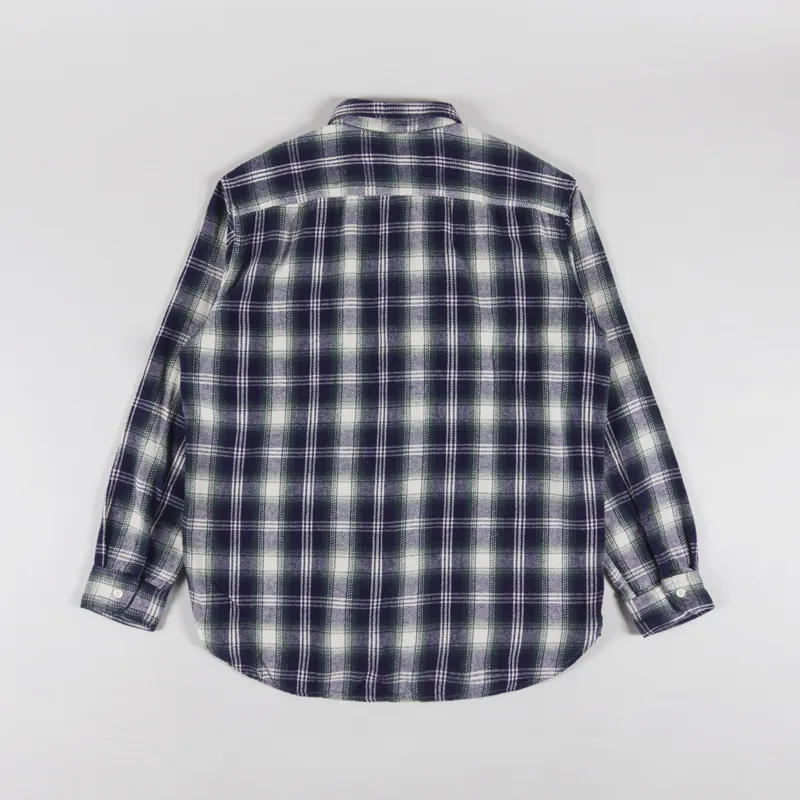 Edwin Long Sleeve Work Shirt Navy Green-1