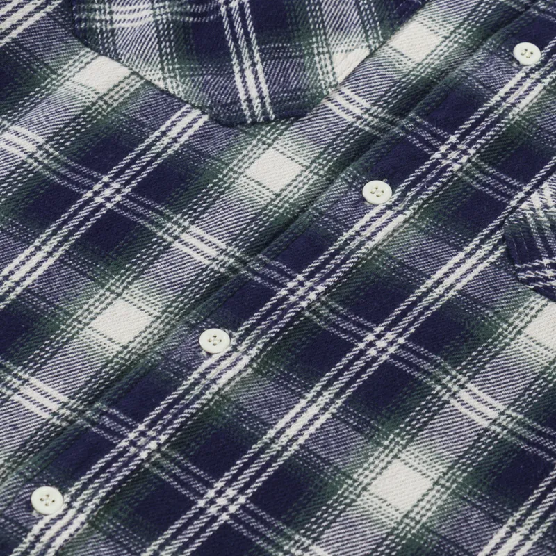 Edwin Long Sleeve Work Shirt Navy Green-6