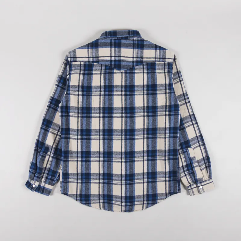 Edwin Western Long Sleeve Shirt Navy Blue-1