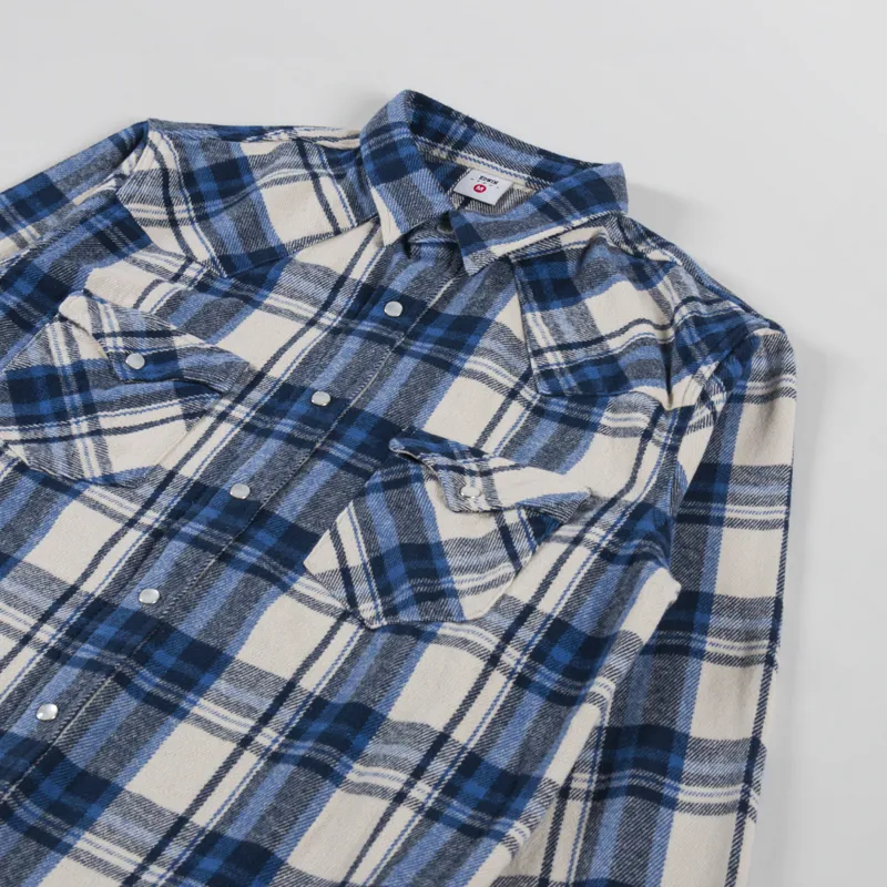 Edwin Western Long Sleeve Shirt Navy Blue-2