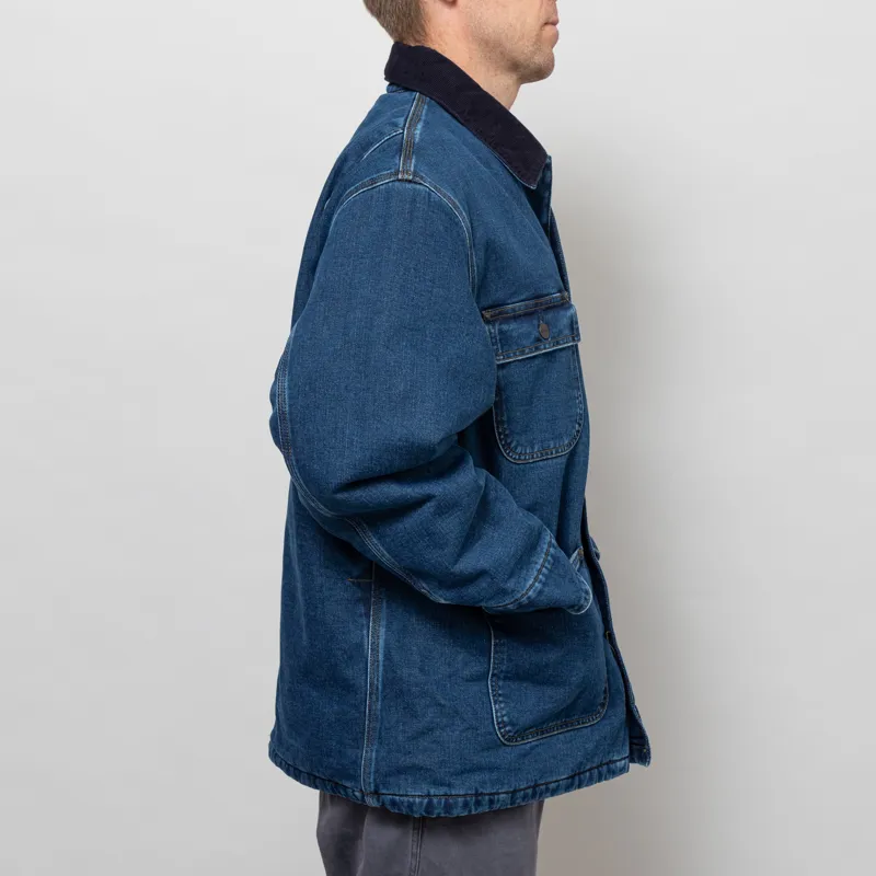 Carhartt WIP OG Chore Coat Blue Dark Navy Stonewashed-4