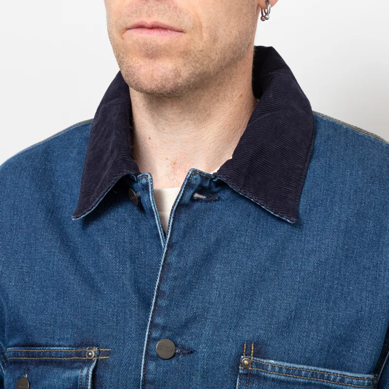Carhartt WIP OG Chore Coat Blue Dark Navy Stonewashed-5