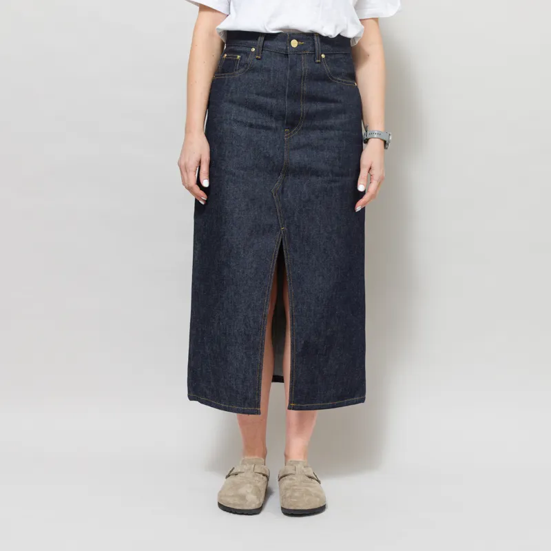 Carhartt WIP Womens Brandon Skirt Blue Rigid-1