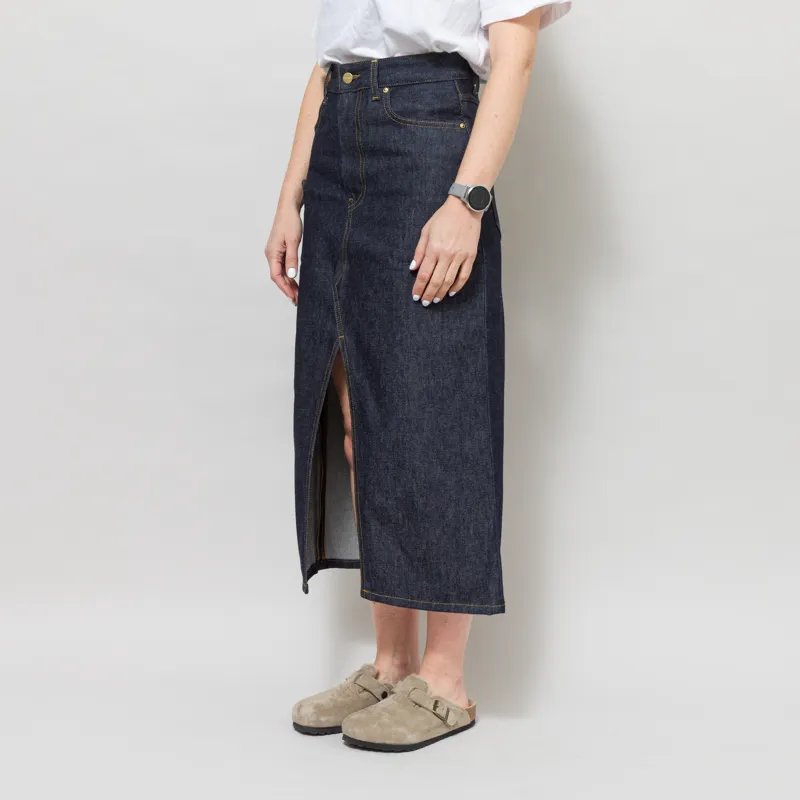 Carhartt WIP Womens Brandon Skirt Blue Rigid-2