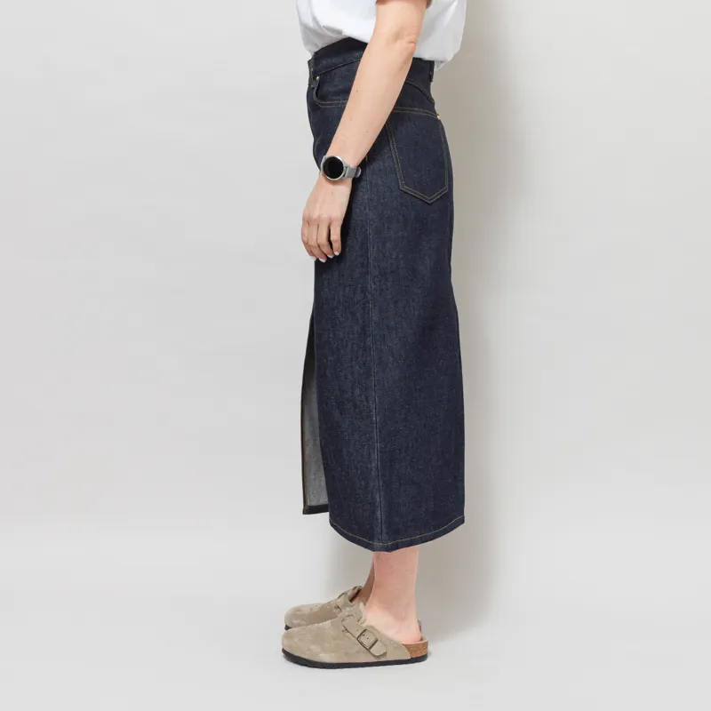 Carhartt WIP Womens Brandon Skirt Blue Rigid-3