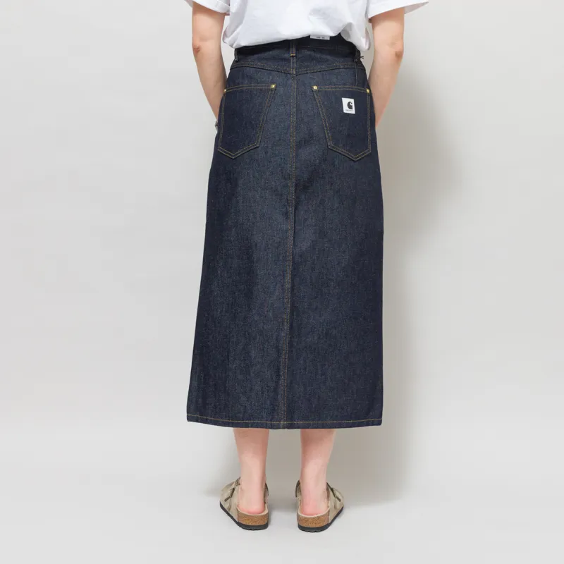 Carhartt WIP Womens Brandon Skirt Blue Rigid-4