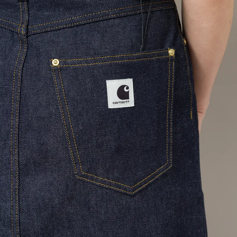 Carhartt WIP Womens Brandon Skirt Blue Rigid-9
