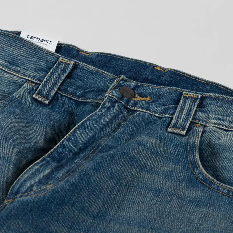 Carhartt WIP Brandon Pant Blue Worn Used Wash-8