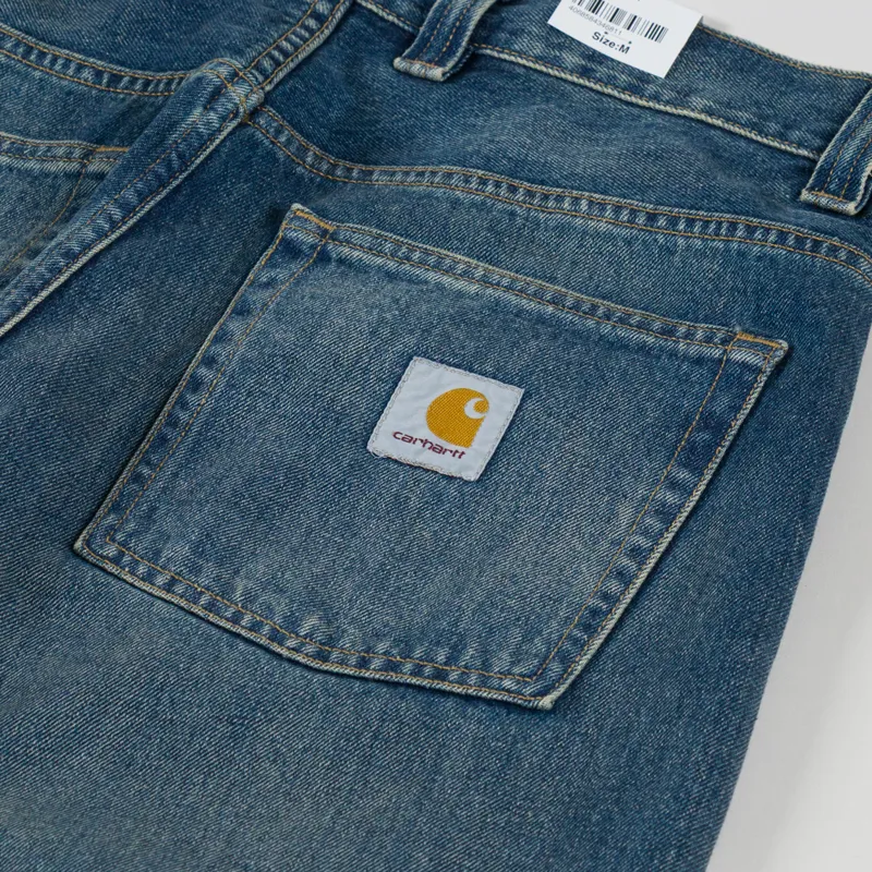Carhartt WIP Brandon Pant Blue Worn Used Wash-7