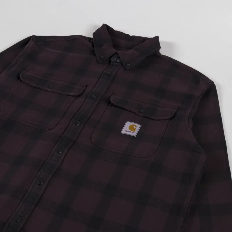Carhartt WIP Long Sleeve Edmands Shirt Natural Palisander-2