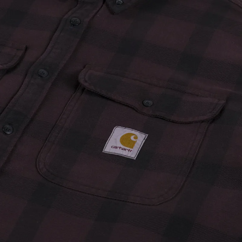 Carhartt WIP Long Sleeve Edmands Shirt Natural Palisander-4