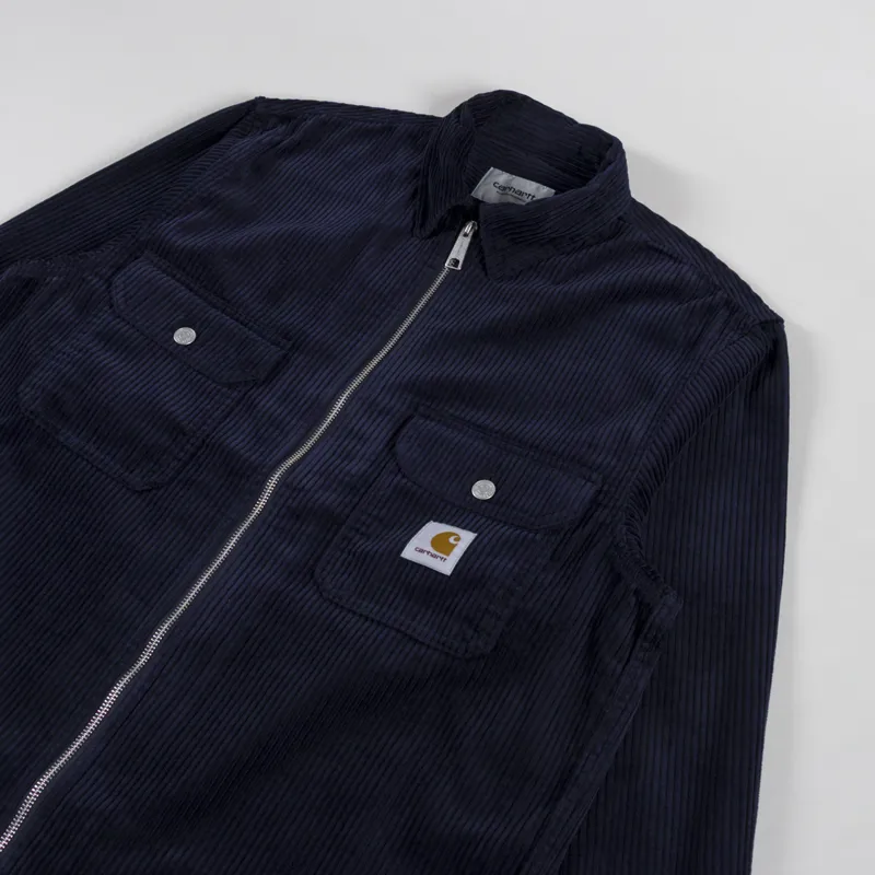 Carhartt WIP Reynold Shirt Jac Dark Navy Rinsed-2