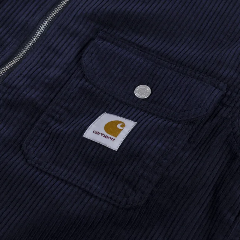 Carhartt WIP Reynold Shirt Jac Dark Navy Rinsed-5