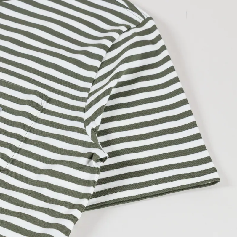 Carhartt WIP Ezra Pocket T Shirt Striped Leaf Wax-4