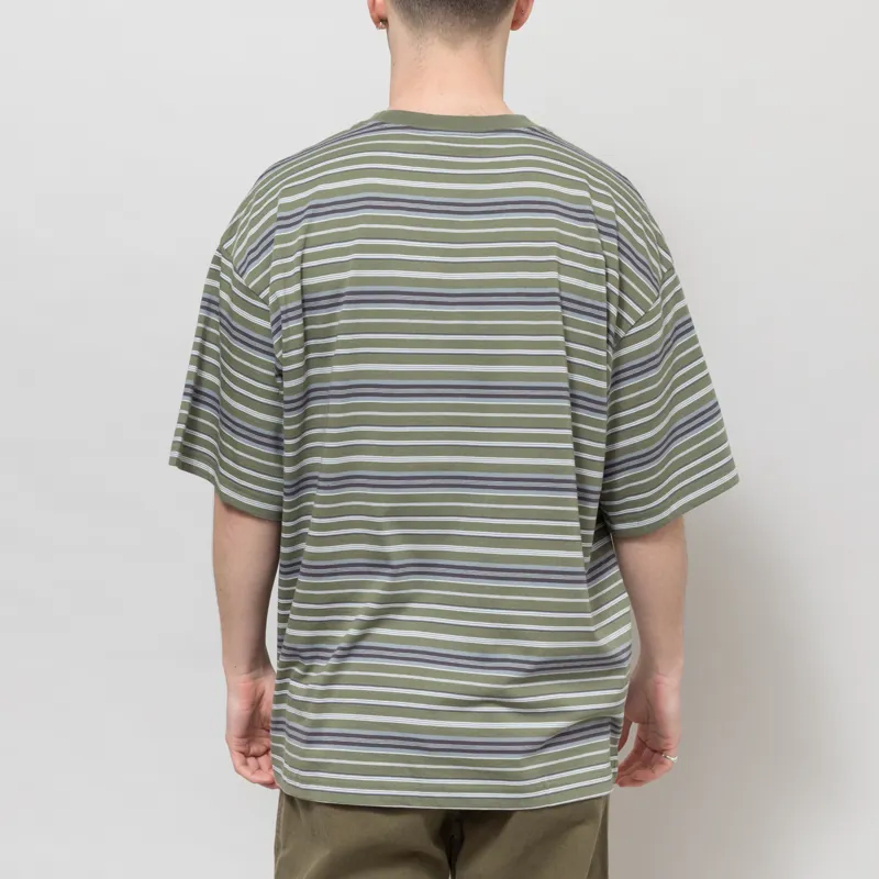 Carhartt WIP Zane T Shirt Striped Dollar Green-1