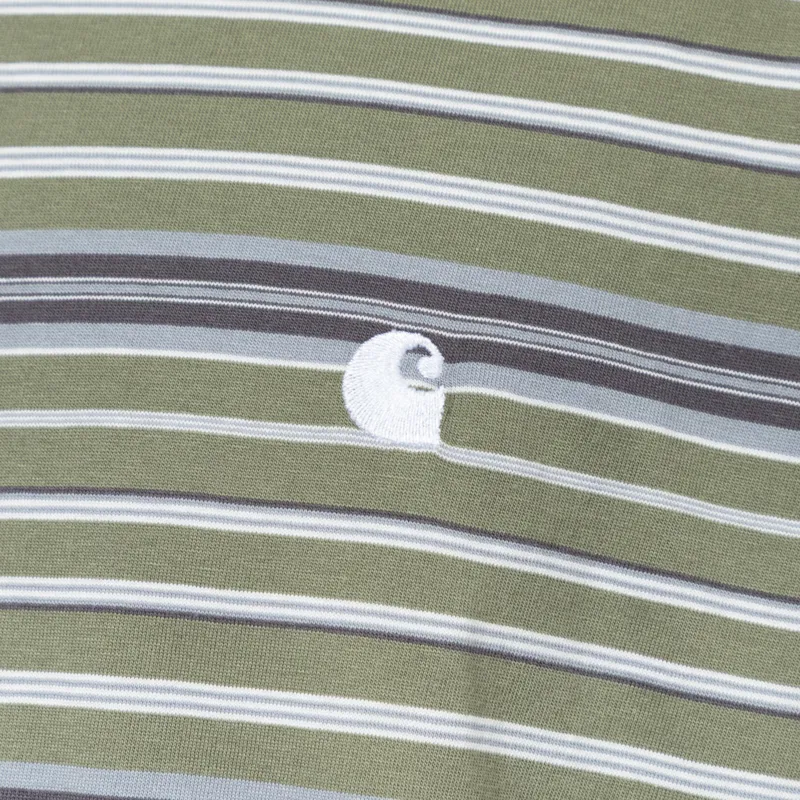 Carhartt WIP Zane T Shirt Striped Dollar Green-4