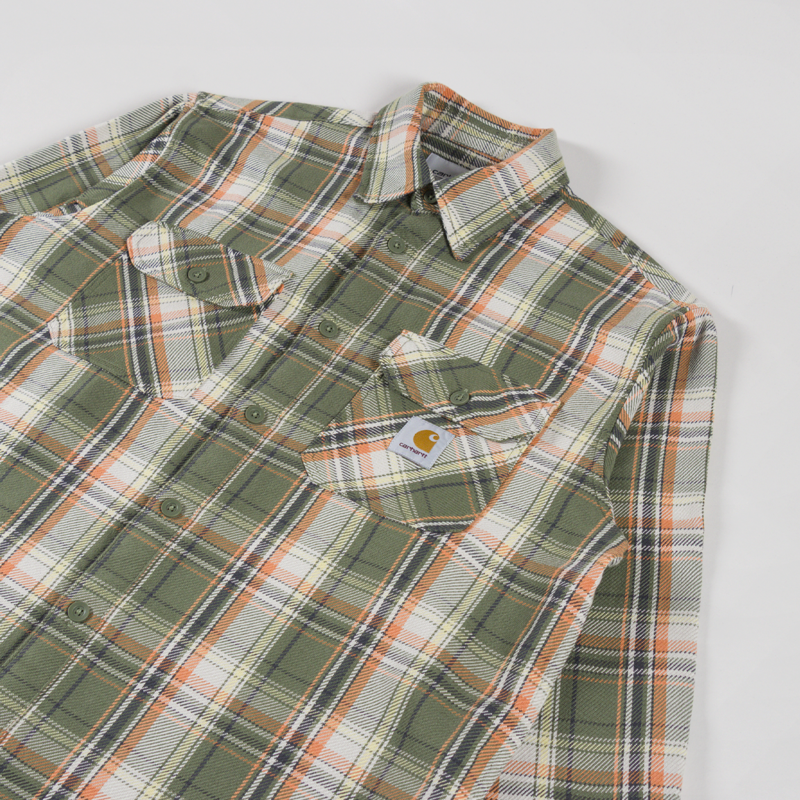 Carhartt WIP Tunick Shirt Check Dollar Green-2