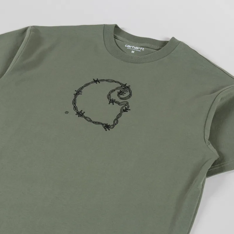 Carhartt WIP Barbwire C T Shirt Dollar Green-1