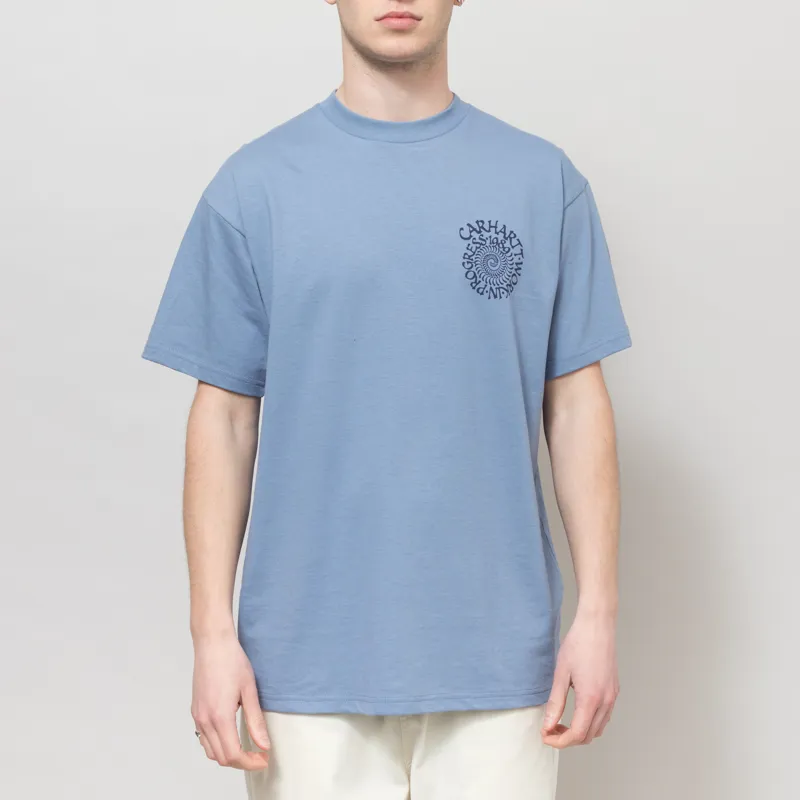 Carhartt WIP Spirals T Shirt Gentle Blue-1