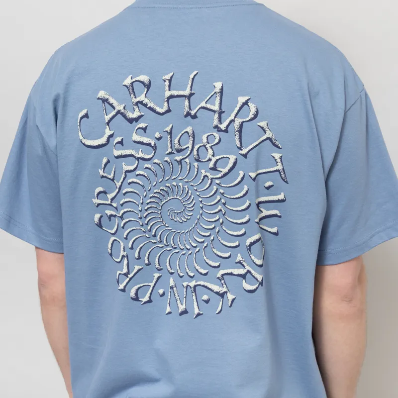 Carhartt WIP Spirals T Shirt Gentle Blue-4