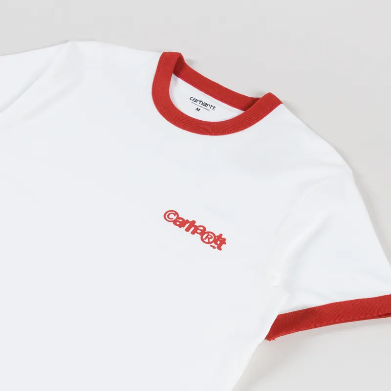 Carhartt WIP IP Ringer T Shirt White Red-1