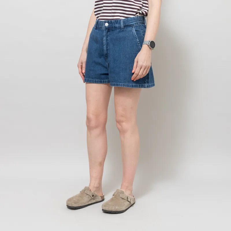 Carhartt WIP Womens Lova Shorts Blue Stone Washed