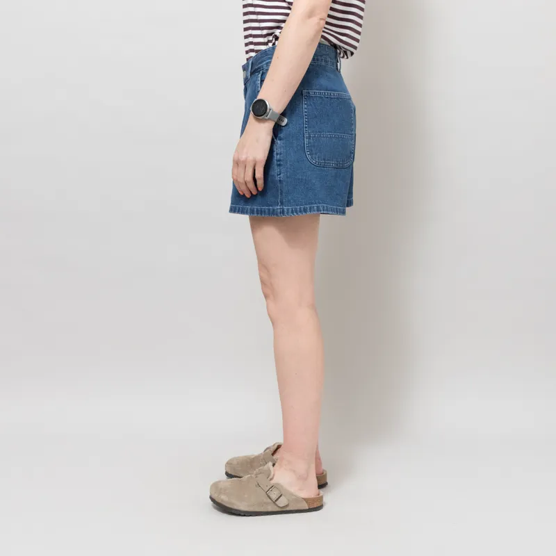 Carhartt WIP Womens Lova Shorts Blue Stone Washed-2