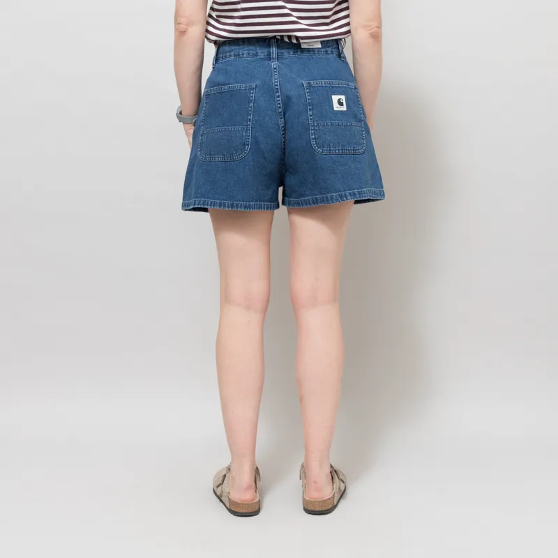 Carhartt WIP Womens Lova Shorts Blue Stone Washed-3
