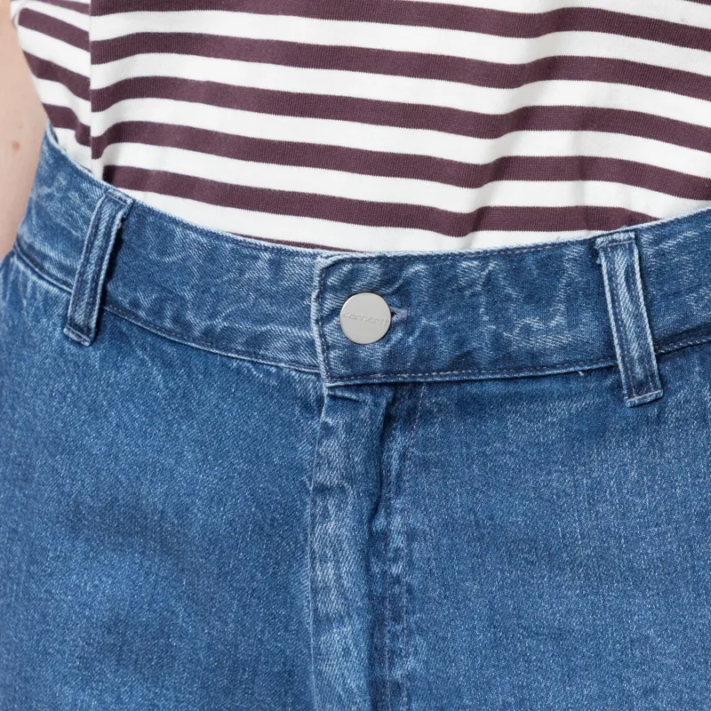 Carhartt WIP Womens Lova Shorts Blue Stone Washed-5