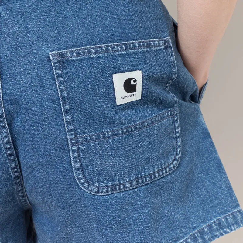 Carhartt WIP Womens Lova Shorts Blue Stone Washed-7
