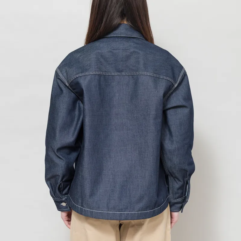 Carhartt WIP Womens Louis Shirt Jac Blue Rigid-4