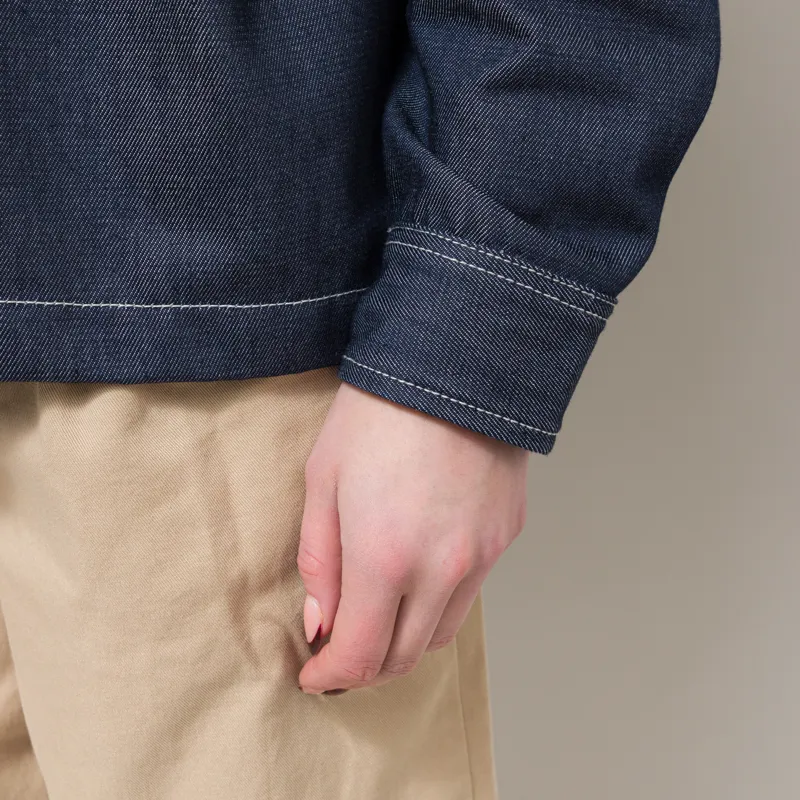 Carhartt WIP Womens Louis Shirt Jac Blue Rigid-10