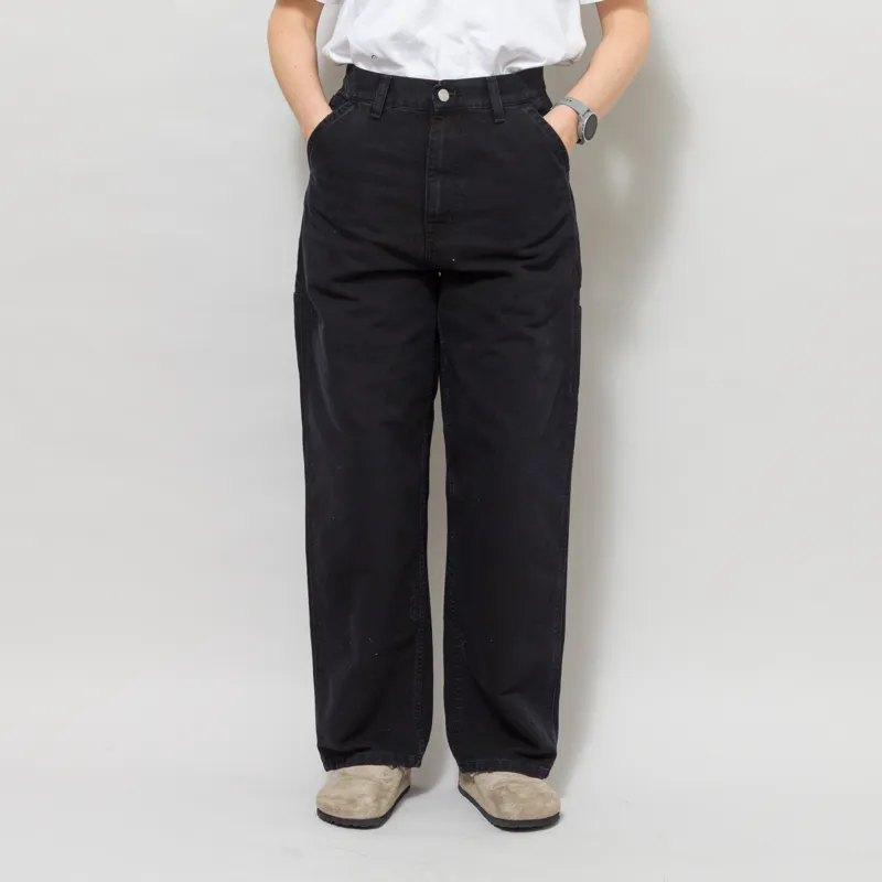Carhartt WIP Womens Brandon Single Knee Pants Black Grind Wash-1