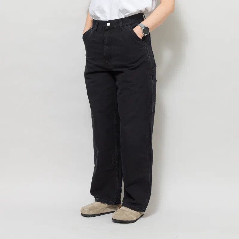 Carhartt WIP Womens Brandon Single Knee Pants Black Grind Wash-2