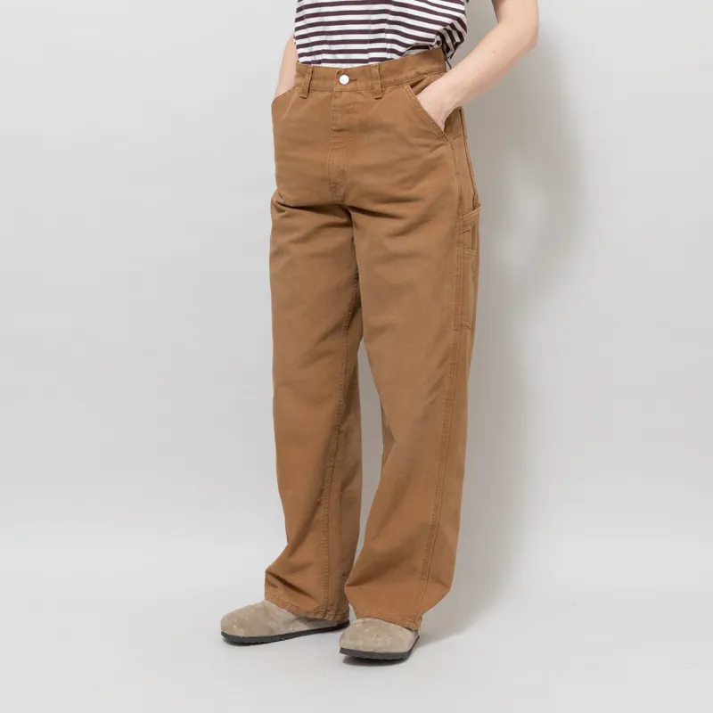 Carhartt WIP Womens Brandon Single Knee Pants Hamilton Brown Grind Wash-1