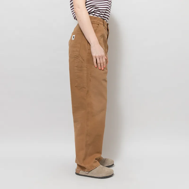 Carhartt WIP Womens Brandon Single Knee Pants Hamilton Brown Grind Wash-4