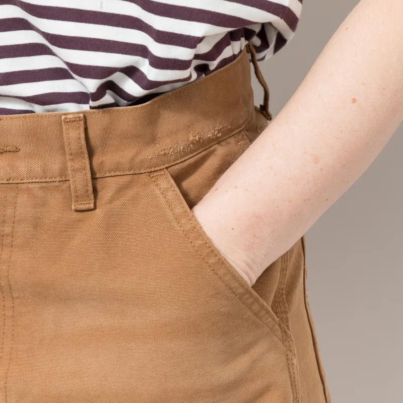 Carhartt WIP Womens Brandon Single Knee Pants Hamilton Brown Grind Wash-10