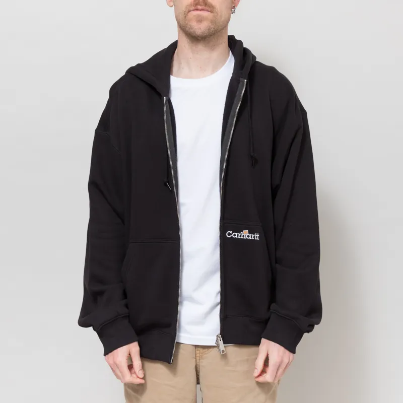 Carhartt WIP Hooded WIP Label Sweat Jacket Black-1
