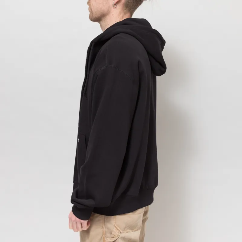 Carhartt WIP Hooded WIP Label Sweat Jacket Black-3