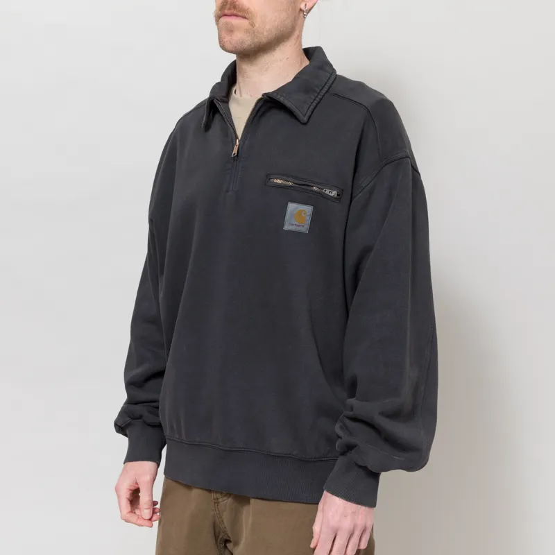 Carhartt WIP Half Zip Detroit Sweatshirt Black-1