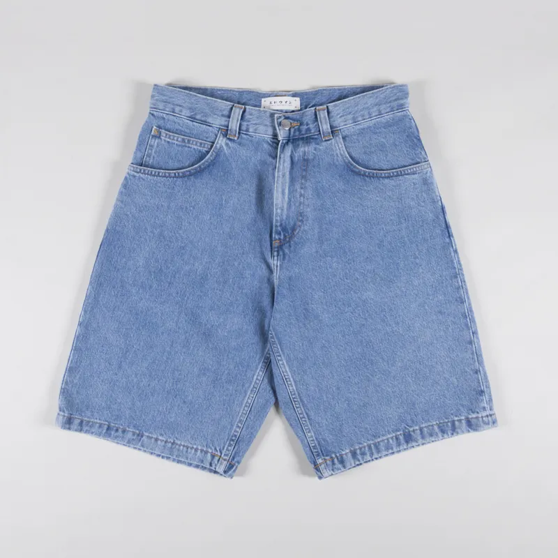 Edwin Worker Shorts Blue Heavy Bleach Wash