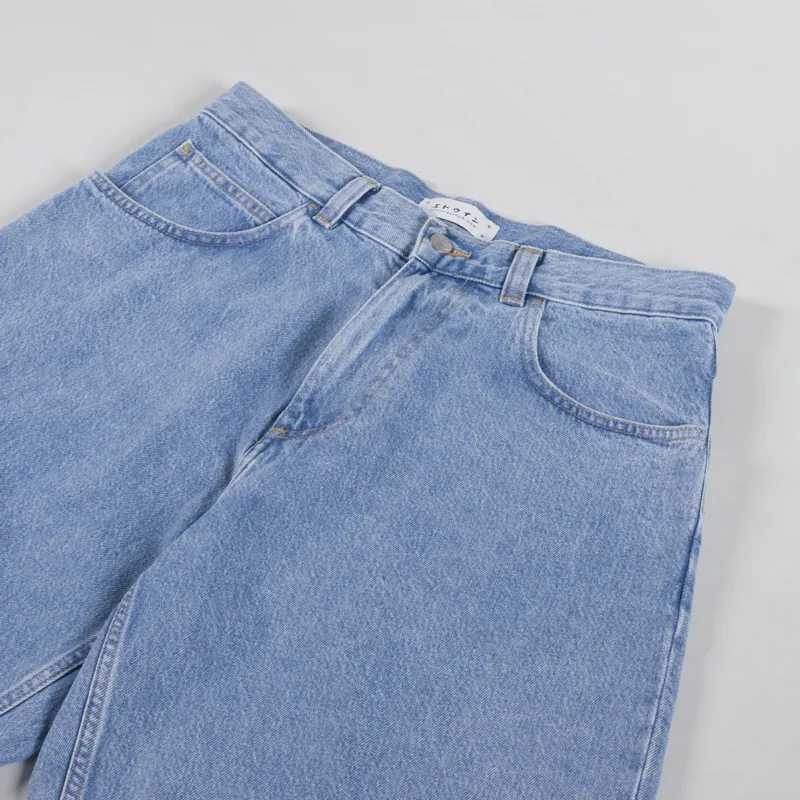 Edwin Worker Shorts Blue Heavy Bleach Wash-2