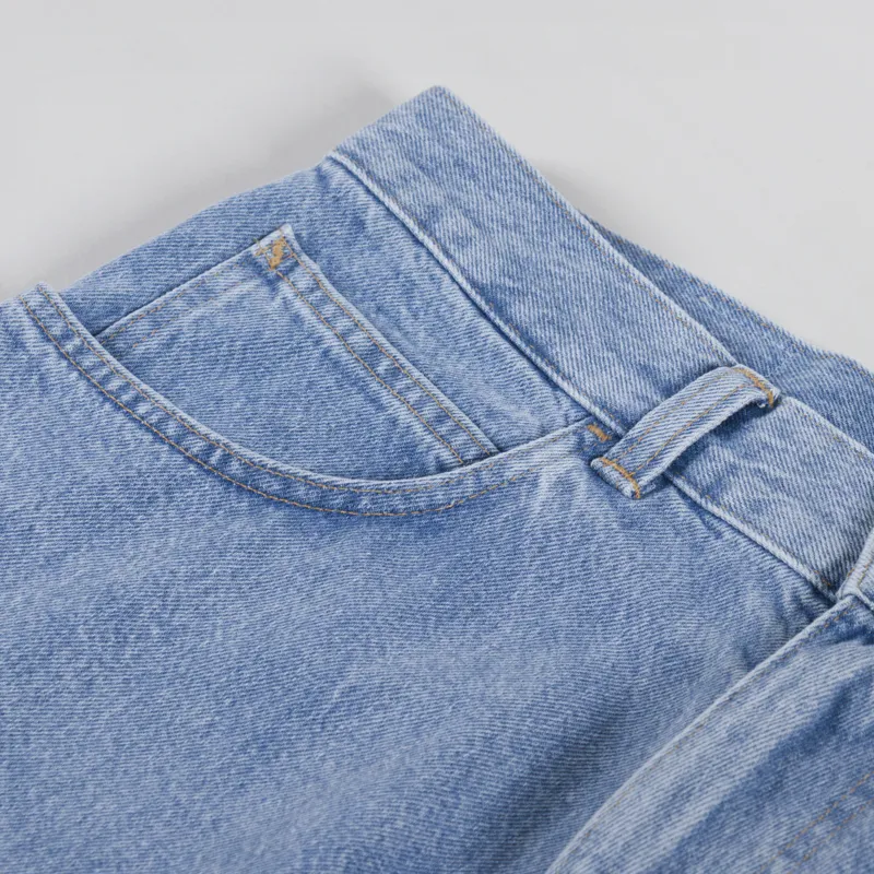 Edwin Worker Shorts Blue Heavy Bleach Wash-4