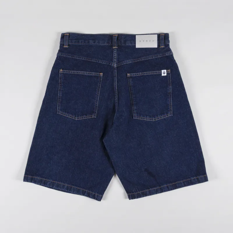Edwin Worker Shorts Blue Dark Marble Wash-1