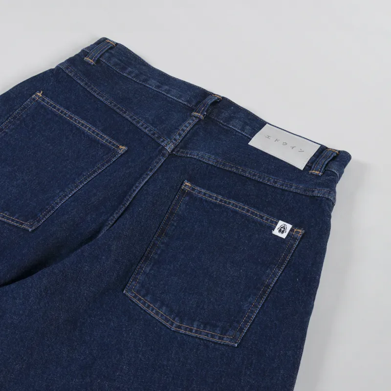 Edwin Worker Shorts Blue Dark Marble Wash-3